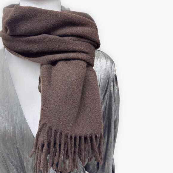 Auth Hermes 100% Chocolate Brown Cashmere Shawl Wrap Preloved - Picture 4 of 8